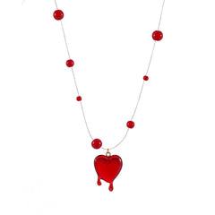 Fashion Halloween Red Love Blood Drop Beads Necklace