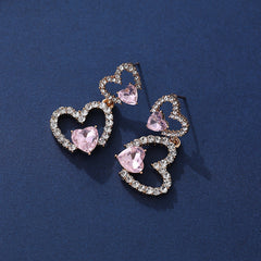 Fashion Design Sense Love Heart Stud Earrings Women