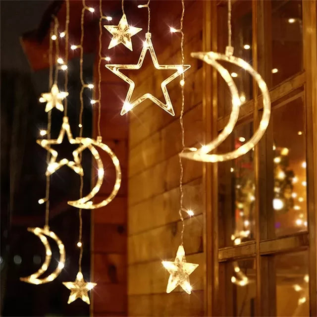 Star and Crescent Moon Light Curtain