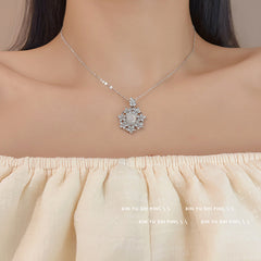 Zircon Flower Pendant Necklace For Ladies