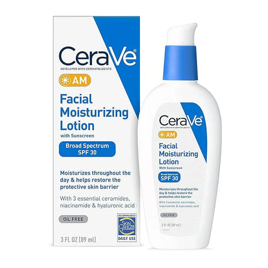 CeraVe Facial Moisturizing Lotion AM SPF 30, 3 oz, Daily Face Moisturizer with SPF