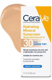 CeraVe Hydrating Sheer Sunscreen SPF 30 for Face and Body | Mineral & Chemical Sunscreen with Zinc Oxide, Hyaluronic Acid, Niacinamides and Ceramides| Paraben Free Fragrance Free | 3 Ounces